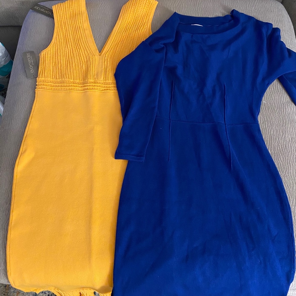 Bundle Eva Mendes sweater dress small blue orange